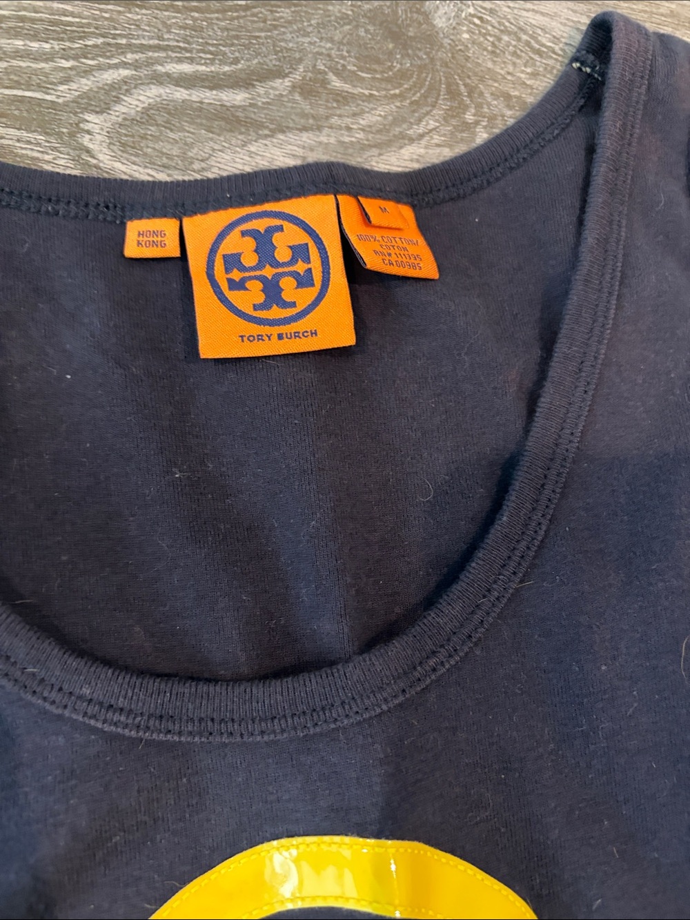 Tory Burch Navy Tank with Yellow Logo - Picture 2 of 7